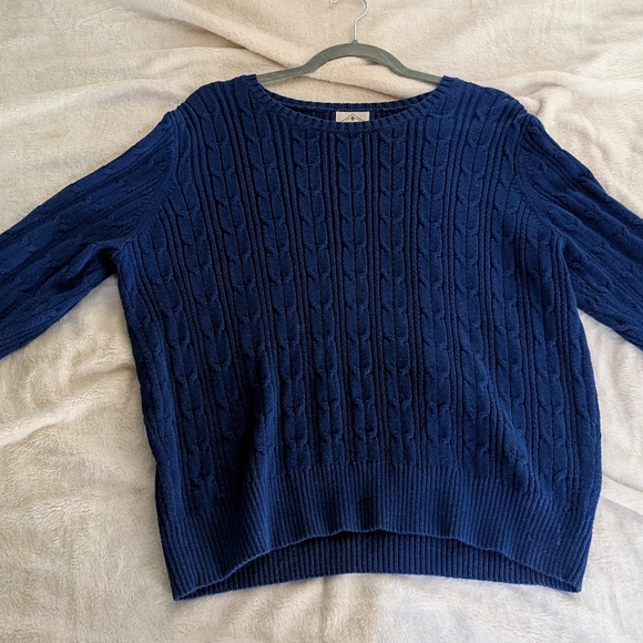 St. John's Bay Navy Blue XXL cable knit sweater RN 93677 - Picture 3 of 12